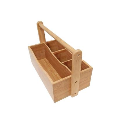 China Custom Portable Bamboo Cutlery Set Viable Plant Storage Box For Picnic for sale