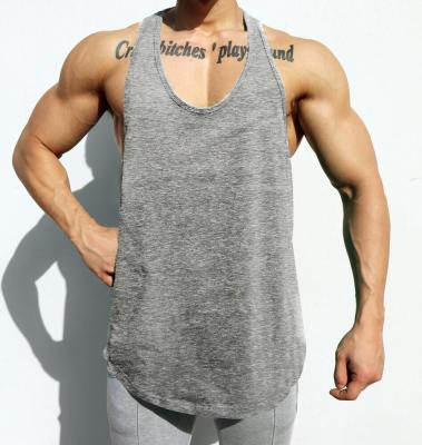 China Anti-wrinkle Korean version of men's fitness sports vest breathable loose cotton gym training comfortable sleeveless T-shirt for sale