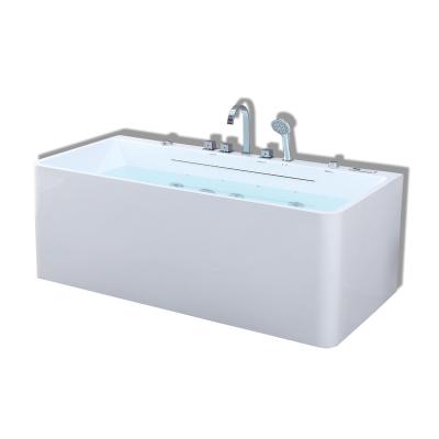 China Hot Sale B7220 Freestanding Plunge Bathtub Cold Waterfall And Massage Surfing Bathtub With LED Light for sale