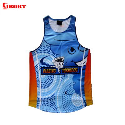 China High Quality Recycled Sublimation Recycled Mens Anti-pilling 2020 Custom Polyester Sports Mens Breathable Tank Top Rugby Singlet for sale