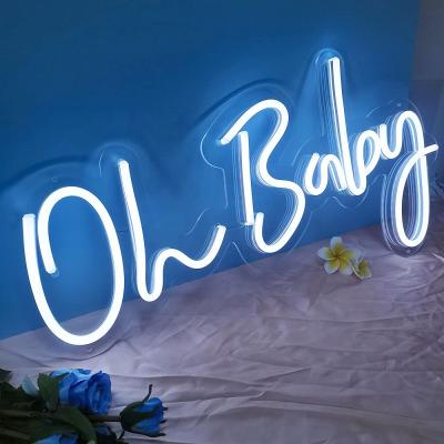 China Wedding Matt Dropshipping Gender Reveal Party Wedding Neon Light Sign Led Letters Oh Baby Custom Neon Sign For Wall Baby Party Shower for sale