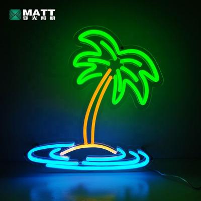 China Buildings Matt Ready to ship Home Wall Light Neon Decor Custom Art Coconut Palm Tree Led Neon Lights Neon Palm Tree for sale