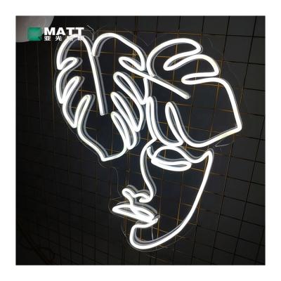 China Buildings Matt Ready To Board Living Room Wall Art Signs Decor Lead Customs The Half Face Neon Sign Night Lights Neon Signs for sale