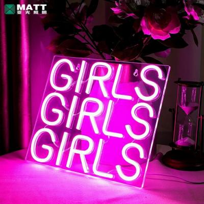 China Shops MATT Drop Shipping Beautiful Girls Girls Wall Mounted Hot Neon Sign For Modern Backdrop Party Event Home Decor for sale