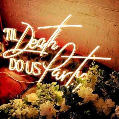 China Buildings That Customs Lead Matt Drop Shipping Event Party Wedding Decor Till Death Neon Light We Do Party Neon Sign for sale