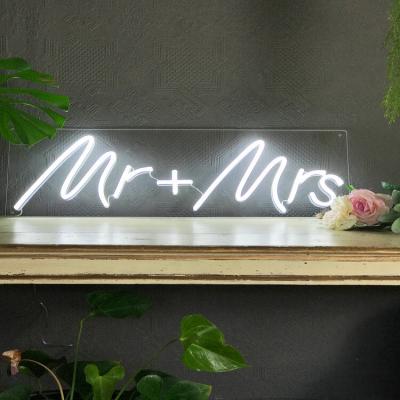 China Buildings Led Mr. Mrs. Mr. Mrs. Sign Word Lights Large Outdoor Acrylic Neon Sign Letters Wedding Design for sale