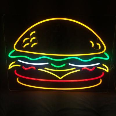 China Custom Led Neon Buildings Cable Letters Burger Led Burger Sign Neon Light Neon Signs for sale