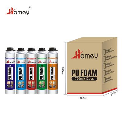 China HOMEY High Density Classic Expanding Clean Polyurethane Pu Foam Spray for sale