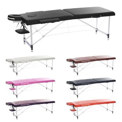 China Modern portable aluminum folding massage bed massage table for beauty salon spa bed facial massage table for sale