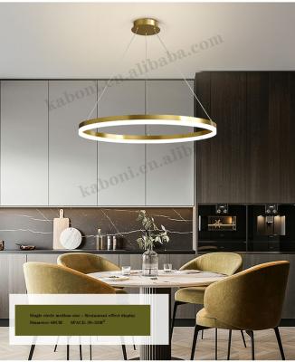 China Outdoor Mounted Like Circular Led Ceiling Lights For Home Gold Rings Ceiling Pendant Lamp 85~265v Lighting Chandelier Round Pendant Light for sale