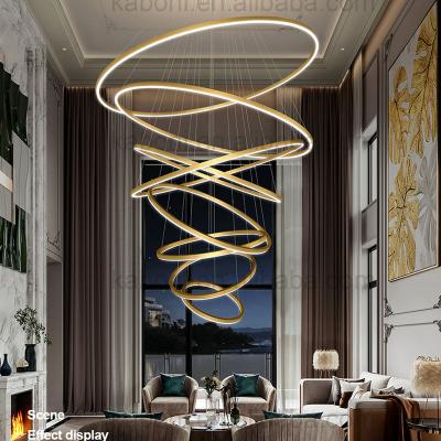 China Outdoor Mounted Contemporary Minimalist Hanging Ceiling Decorative Pendant Lights Nordic Modern Design Circle Led Chandeliers for sale