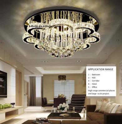 China Surface Mounted Modern Indoor Bedroom Round Lighting 160W Crystal Led Ceiling Light Crystal Chandelier for sale