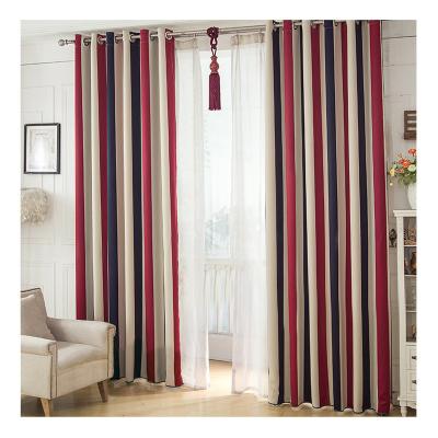 China American Custom Grommet Stripe Waist Curtain Polyester Blackout Style Top Curtain For Living Room for sale