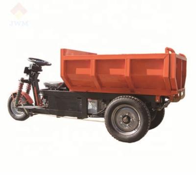 China Jinwang Manufacturer Cheap Price Large Capacity Durable Mini Hydraulic Lift Carriage Electric Motorized Tricycle With Dumper For Cargo for sale