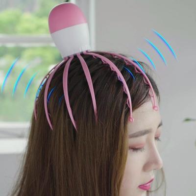 China Rechargeable Head Electric Vibration Scalp Massager For Skin Brain Relax Hair Growth Sleep Head Helper. for sale