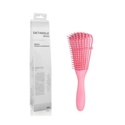 China Cushion Logo Hair Detangling Brush Custom Made For Natural Hair With PVC Box Package Brush Detangling WET Curly Hair for sale