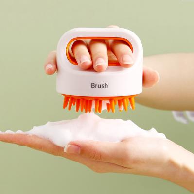 China 2021 Waterproof New Hair Brush Bath Scalp Massager Shampoo Hair Brush Wet & Dry Non-slip Handheld Silicone for sale