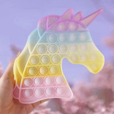 China 100% Silicone In Running Drop Shipping Glitter Jumping Jumbo 40cm 20cm 30cm Toys Unicorn Big Pops Fidget Toys The Big Among Us for sale