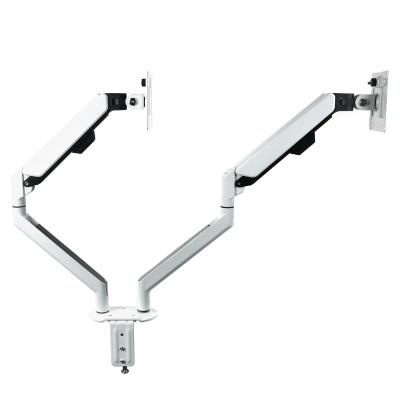 China Premium Aluminum Alloy Monitor Stand Quick Release Buckle Monitor Arm Aluminum Shock Absorber Doubles Monitors for sale