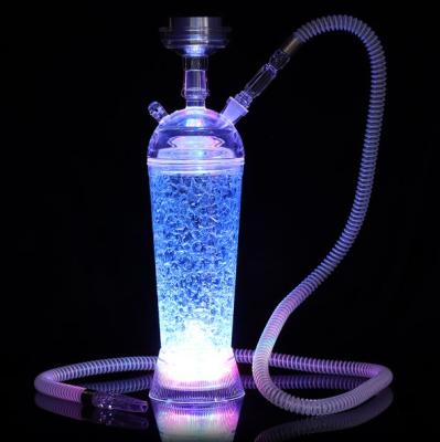 China Plastic Hookah With Led Light Portable Travel Shisha Fancy Cups Set Car Custom Car Nargile Shisha Portable Acrylic Hookah Cup With Led Light for sale