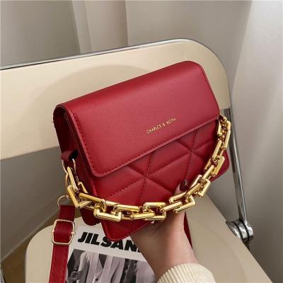 China Fashion Fashion Women Leather Handbags Rhombus Shoulder Bag Chain Messenger Bag Small Square Bag for sale