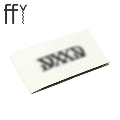 China Cheapest Viable Customize Logo Labels Laser Cut Woven Satin Label Fabric Environment Cotton Label for sale