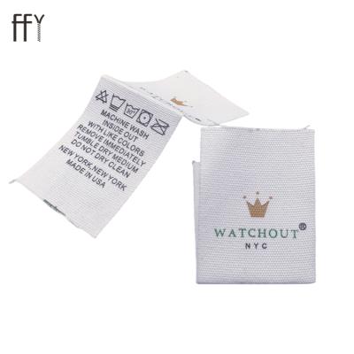 China Sustainable High Quality Apparel Labels Custom Woven Size Label Garment Tags Label for sale