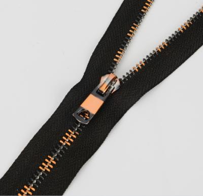 China Automatic Lock Zipper Open End Metal Environmental Recycled Nylon Zipper for sale