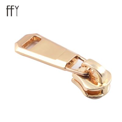 China Wholesale Reflective Other Gold Spring Zipper Piece Slider Puller #5 For Resin Zipper for sale