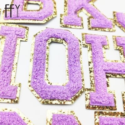 China Custom 3D Chenille Sequin Embroidery Iron On Patches Letter Garment Bulk Sequin Patches For Apparel for sale