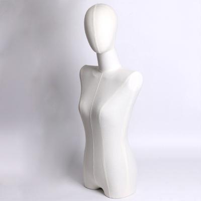 China Other White Plastic Adjustable Tailor Female Realistic Curvy Mannequin Upper Body Mannequin for sale