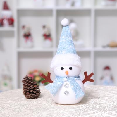 China Fashion Christmas Day Cute Home Decorative Decorations Christmas Blue Plush Dolls Christmas Gift Set For Kids for sale