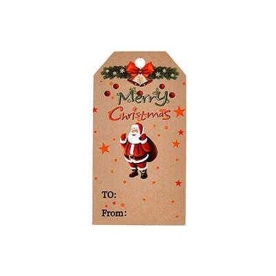 China Merry Christmas Ornament Pirnted Wrapping Paper Modern Christmas Paper Tag Christmas Ornament with String for sale