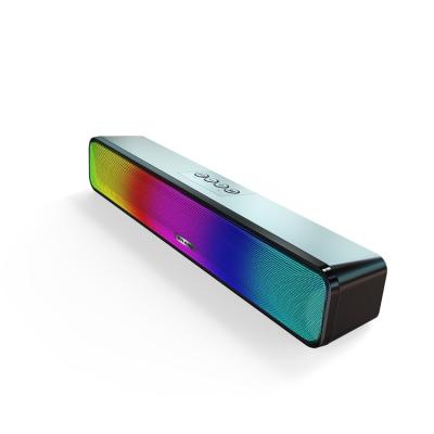 China Portable Mini System Slim Design LED Light Soundbar Radio Noise Bar Speaker Tf Card Soundbar for sale