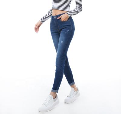 China QUICK DRY FASHION STRIPED GIRL RIPPED CASUAL WOMEN COTTON FIT PENCIL SLIM jeans for sale