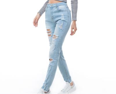 China LADY DENIM FASHION SCRATCHED QUICK DRY COTTON STREET WEAR CASUAL WOMEN FIT COTTON jeans for sale