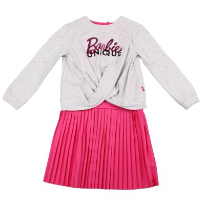 China Anti-Wrinkle Fashion Design Kids Clothing Girl Comfortable Parcour Pleated Dress With Short Sleeves And Multi Layer for sale