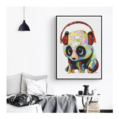 China Custom Wholesale Personalized Panda Animal Digital Suit 40*50 Wood Frame DIY Painting Wall Art Painting Cross Stitch Home Decoration for sale