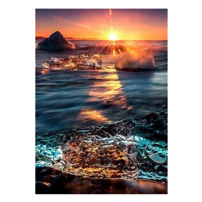 China New Classic/Postmodern DIY5D Round Diamond Painting Landscape Painting Set Sunset Seascape Private Custom Painting for sale