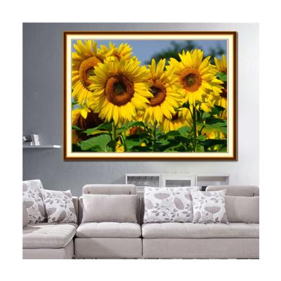 China New classic/postmodern DIY5d diamond painting round diamond/square diamond full set according to painting art sunflower canvas digital painting for sale