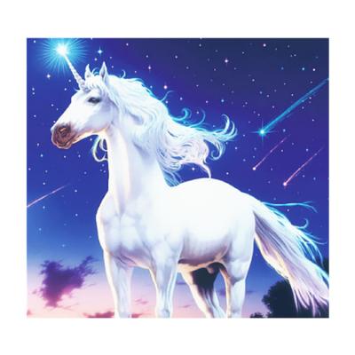 China CLASSIC adult set Art Painting White Horse Unicorn decorative wholesale DIY animal Diamond Painting for sale