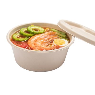 China 1000ml Compotable Bagasse Wholesale Disposable Biodegradable Soup Bowl for sale