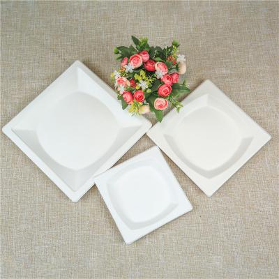 China Customized Biodegradable 7.9 Inches Eco Customizable Greaseproof Bagasse Biodegradable Shaped Paper Party Disposable Plate For Wedding for sale