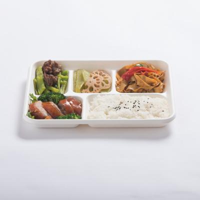 China Oil-resistant& Compost Water Resistant Home Packaging Biodegradable Disposable 5 Compartment Rectangular Trays for sale