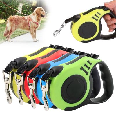 China Dropshipping 3/5M Nylon Automatic Extendable Dog Pet Harness Stocked Retractable Leash for sale