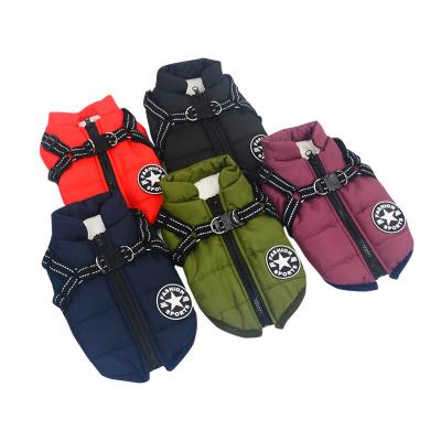 China Stocked Hot Sales Winter Popular Warm Fabrics Waterproof Harness Dog Windproof Jacket for sale