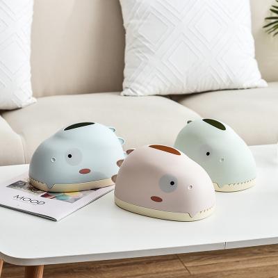 China Creative Cute Plastic Craftsman Living Room Cartoon Dinosaur Tissue Box Household Table Tissue Box Plastic Storage Box for sale