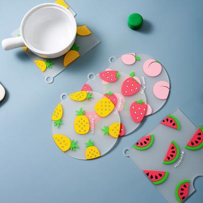 China Creative Cute Tea Coaster Mat Place Mat Silicone Pad Insulation Cartoon Cup Anti-scalding Mat Stored for sale