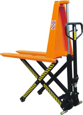 China High Performance 1 Ton Manual Scissor Lift Pallet Truck with Fork Width 680mm for sale