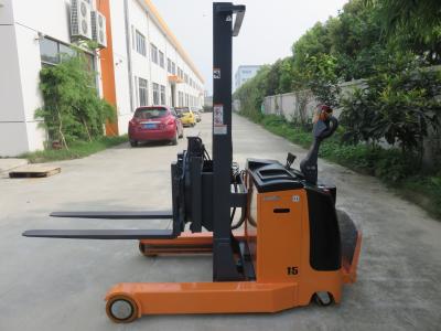 China Adjustable Fork 360° Rotator Warehouse Stacker , 1.5 Ton Electric Reach Stacker for sale